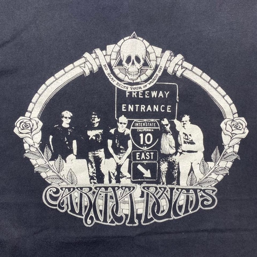 Vintage 80s 1989 Carma Bums x No seat belts tour of words tour shirt